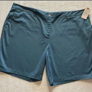 SUGAR MAGNOLIA 24W Plus Basic Solid Shorts -Antique Blue